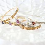 k18指輪一粒カラーストーンスクエ...