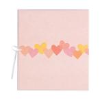 ミドリ／カラー色紙 二つ折り リボン ハート柄 (33113006)大人数での寄せ書きにも最適　かわいいデザイン　midori／デザインフィル