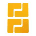 あすつく対応 「直送」 ＴＲＵＳＣＯ DFSL-S-Y 耐久フロアサインズＬ型 Ｓサイズ 黄４枚 １シート DFSLSY 粘着テープ 黄4枚20672