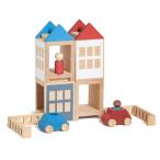  Basic Town комплект красный × голубой ... развивающая игрушка подарок Рождество интерьер стиль из дерева CE Mark безопасность 