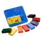 シュトックマー みつろうブロッククレヨン 8色 缶ケース入り 透明なクレヨン 画材 知育 お絵描き プレゼント 入園 お祝い