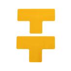 【お取り寄せ】TRUSCO 耐久フロアサインズT型 Mサイズ 黄2枚(1シート) DFST-Y