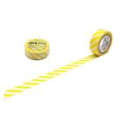 カモ井加工紙 マスキングテープ mt  ストライプ・レモン(15mm幅×7m巻き) MT01D369R