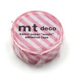 カモ井加工紙 マスキングテープ mt 1P deco ストライプ (幅 15mm × 長さ 5m) オーロラピンク MT01D593