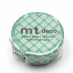 カモ井加工紙 mt 1Pdeco 重なる細かいギンガムチェック マスキングテープ 幅15mm×5m巻 グリーン MT01D602