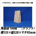 お取寄 業務用 梱包用品 角底袋 100枚 クラフト メール便不可