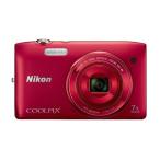 Nikon цифровая камера COOLPIX S3500 оптика 7 кратный zoom разрешающая способность 2005 десять тысяч пикселей малиновый S3500RD
