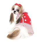 ショッピング均一セール ワンピ キャミ マリンボーダー ワンピース 色 レッド 愛犬服 犬服