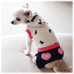 ショッピング均一セール パンツ ドッグ プリント デニム ロンパース color ホワイト デニム 愛犬服 犬服