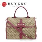 中古 ゲラルディーニ ハンドバッグ ポリエステル レザー ベージュ パープル系 2WAYmショルダー 斜め掛け レディース 女性