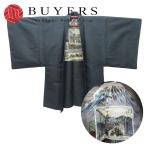  б/у перо тканый . река широкий -слойный Tokai дорога .. три следующий натуральный шелк темно-синий японский костюм . одежда японская одежда кимоно мужской мужчина 