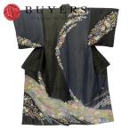  б/у выходной костюм * есть внизу .. цветок . гора ателье натуральный шелк ( золотой серебряный нить за исключением ) золотой нить темно-синий черный мужчина покрой .. есть японский костюм . одежда японская одежда кимоно женский женщина 