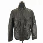 伊太利屋★裏地ヒョウ柄起毛/フェイクレザー/ライダースジャケット/ブルゾン/アウター【サイズ9/レディースM/暗茶】比翼仕立て◆BC33