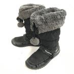  кенгуру z/kangaRoos* winter / боты [ Kids /size:20.5/ чёрный × серый ] липучка / внутренний боа /Boots/Shoes*WB90-31