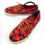 アメリカンイーグル/AMERICAN EAGLE★ボタニカル柄/ローカットスニーカー【27.0/赤×黒】◆F-99