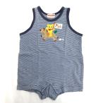  сделано в Японии *MIKI HOUSE[ Miki House ] детский комбинезон [ baby 70/ синий /blue/ окантовка рисунок ] комбинезон /Tops/Shirt*BJ077-b