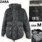 ショッピングzara ZARA/ザラ★1975/中綿入り/防寒ジャケット【メンズ/USA-M(日本サイズL相当/Black Gray】デニム/アウター/ブルゾン/Jacket/Jumper◆BJ098-b