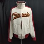Abercrombie & Fitch/アバクロ★ジップアップ/トラックジャケット【メンズM/ベージュ/フロントロゴ】ジャージ/アウター/ブルゾン/Jacket◆BJ146-c