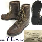 70s-80s USA?/Vintage* натуральная кожа /10 отверстие / гонки выше / Work ботинки [7E/25.0/ чай ]187 милитари / Vintage /Leather/Boots/shoes*bWB103-06