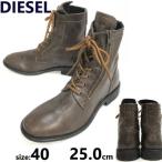 DIESEL/ дизель * натуральная кожа / боковой Zip &amp; гонки выше / Work ботинки [40/25.0/ Short / средний / чай /BROWN]Leather/Boots/shoes*bWB103-10