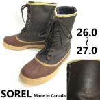 80s-90s?/ Canada производства /Vintage*SOREL/soreru* -слойный толщина натуральная кожа использование / кожа боты [26.0-26.5-27.0 степень /brown/ чай ]Leather/Boots/*bWB110-7