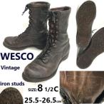 60s-70s?/Vintage*WESCO/ ткань ko* металлический шпилька / шиповки подошва /roga- ботинки [8.5C/25.5-26.0-26.5 чай ]iron studs/JOBMASTER/Leather/*bWB110-8