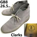 Clarks/ Clarks * замша кожа / desert boots [GB8/26.5cm/gray/ серый ] блинчики подошва / ботинки чукка /Shoes/boots*bZ-189