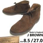  Англия производства *J BROWN* замша натуральная кожа / ботинки чукка [UK8.5/27.0/brown/ чай ]chukka/desert/Leather/Boots/dress/shoes*sWB121-10