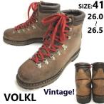 80s ранее?/ Volkl /VOLKL* супер тяжелый толщина натуральная кожа / треккинг / -слойный альпинизм обувь / mountain ботинки [26.0-26.5/ чай ] снежные горы / лыжи Leather/Boots/shoes*sZ-213