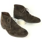 70s-80s? Англия производства Vintage*Loake/ low k/ ботинки чукка /size7.1/2/26.0 степень / темно-коричневый / чай ) замша обработка /men's.WA191