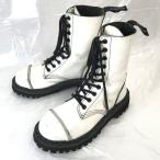  Англия *Steady's STREET BOOTS* натуральная кожа / steel tu ботинки /UK блокировка серия [39/24.5 степень / белый /white] толщина низ /*WB72-2