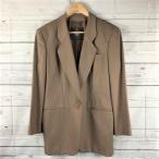 80s-90s/日本製ビンテージ★エンポリオアルマーニ★肩パッド/ブレザー/テーラードジャケット【42/レディースL程度/茶】1ボタン◆XBA229-A