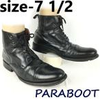  померить замена OK!PARABOOT/ Paraboot / милитари / гонки выше короткие сапоги /size7.5/26.0-26.5 степень / чёрный / черный NEUILLY/ Франция производства.YA210