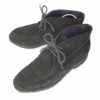 RALPH LAUREN/ Ralph Lauren * натуральная кожа / замша кожа ботинки чукка [24.5/ чёрный ]*Z-156