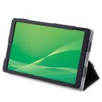 エレコム LAVIE Tab E TE508/KAS ケース カバー 手帳 フラップ レザー 軽量 ハンドホールドベルト付 ブラック TB-