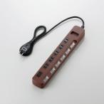 エレコム 個別スイッチ付 雷ガードタップ 1m 2ピン 6個口 ブラウン T-BR04-2610BR