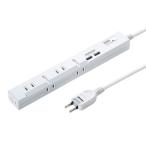 ����掠�ץ饤 ����ॿ�å�USB���ŵ�ǽ�դ� 2P 5�ĸ� 3m TAP-SLIM5U-3