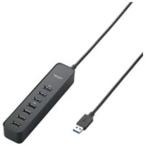 (業務用3セット) エレコム(ELECOM) USBハブ7ポート3.0対応 U3H-T706SBK 黒
