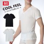 BVD COOL FEEL боковой сетка V шея футболка контакт охлаждающий антибактериальный дезодорация . вода скорость . короткий рукав легкий "дышит" мужской мужчина V шея нижнее бельё нижнее белье нижнее белье спорт 