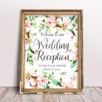 A3 ウェルカムボード ポスター ピンクフラワー 送料無料 結婚式