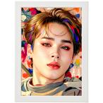 BTS JIMINjimin искусство постер + рама комплект белый (24X33cm) пуленепробиваемый подросток . van язык . лицо постер 