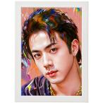 BTS JIN Gin искусство постер + рама комплект белый (24X33cm) пуленепробиваемый подросток . van язык . лицо постер 