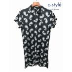[ популярный ] 1PIU1UGUALE3unopiuunoug.-retore One-piece II черный peiz Lee рисунок GOLF GST184 женский | * Q018