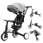 Thinkmax 子供用三輪車 ベビーカー 6in1 折りたたみ 手押し棒付き 乗用玩具 超軽量 乗り物 組み立て簡単 1?6歳 プレゼント