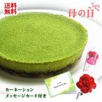 ショッピングチーズケーキ 母の日 まだ間に合う 花とスイーツ 抹茶チーズケーキ・カーネーション・カード付(送料無料 抹茶 ケーキ スイーツ プレゼント ギフト cake)