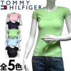 【閉店セール40%OFF】【6/11(火)まで】トミーヒルフィガー レディース ラインストーン Tシャツ   グリーン ピンク TOMMY HILFIGER 1M51524461