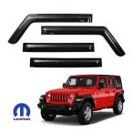 ショッピンググラディエーター MOPAR純正 JEEPロゴ入 スモークドアバイザー 両面テープ 専用クリップ付 4枚セット ジープ 18y- ラングラー 20y- グラディエーター