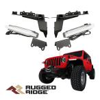 RUGGED RIDGE 正規品 ジープ JL ラングラー | JT グラディエーター DRL付 フロントオーバーフェンダーチョップブラケット 11640.95