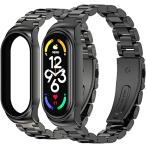 Miimall一体型バンド 対応Xiaomi Mi Band 7 バンド 金属 ステンレス 肌にやさしい バンド 錆びにくい Mi Band
