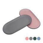 レザートレイ ステンレス PUレザー 小物 トレー オーバルトレイ コイントレー キャッシュトレイ ジュエリー 18cm 受付 整理 収納 小物置き シンプル